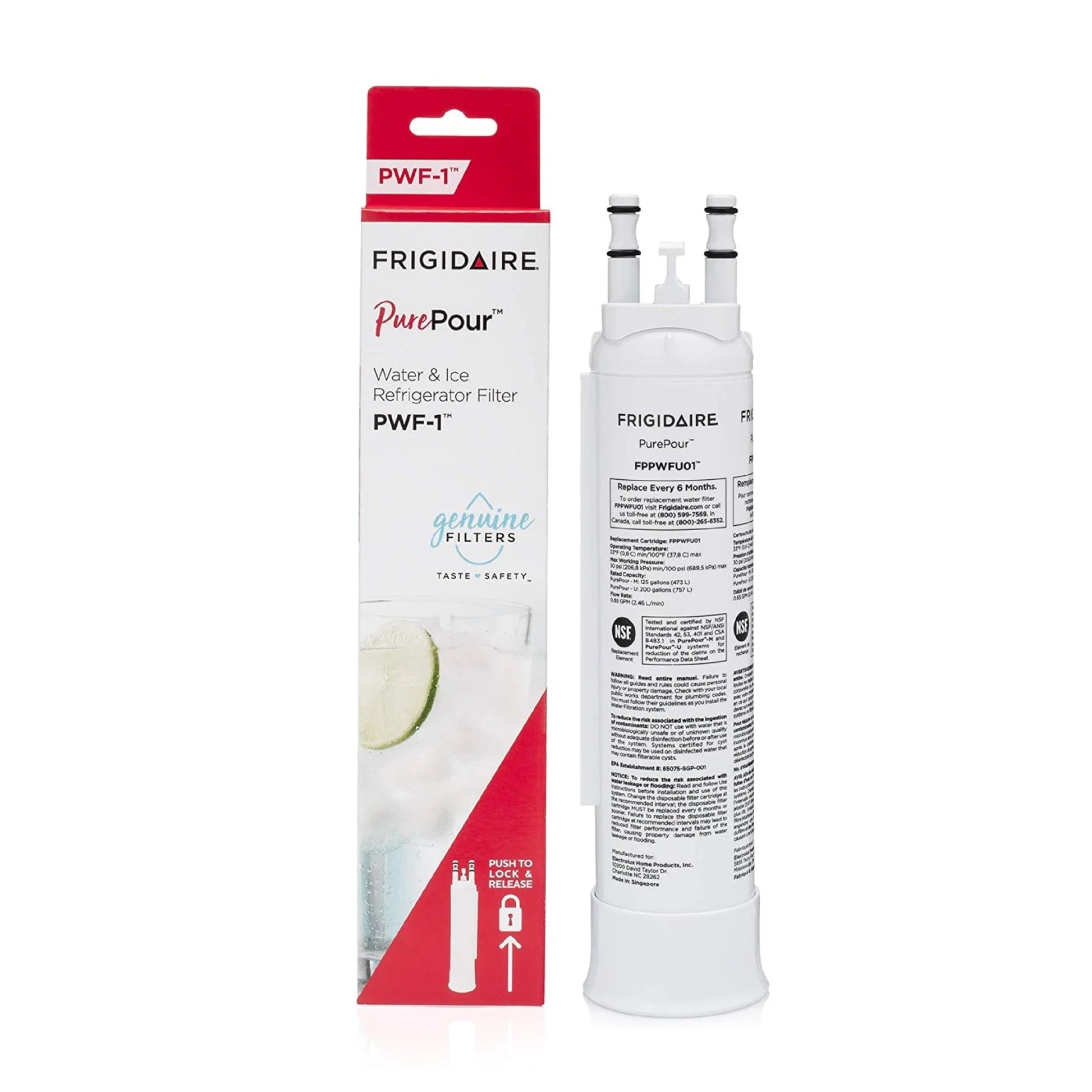 3-Pack Frigidaire FPPWFU01 Water Filter – PurePour PWF-1 Refrigerator Water Filter Replacement Fridge Filter