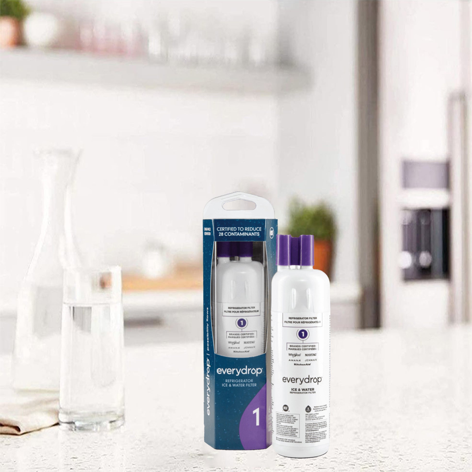 3-Pack Everydrop Water Filter 1 – EDR1RXD1 W10295370A Refrigerator Water Filter Replacement Fridge Filter