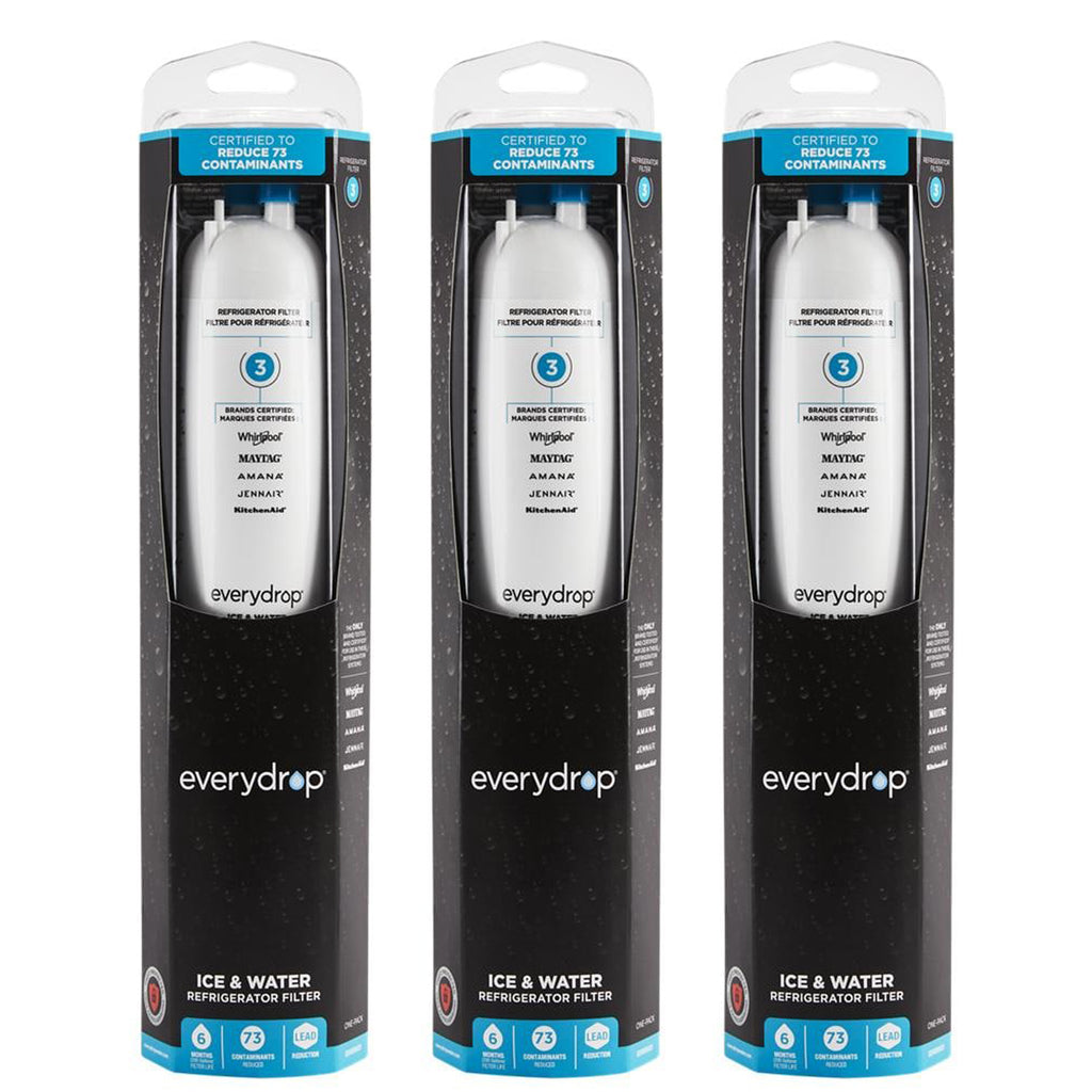 3-Pack Everydrop Water Filter 3 – EDR3RXD1 4396710 Refrigerator Water Filter Replacement Fridge Filter