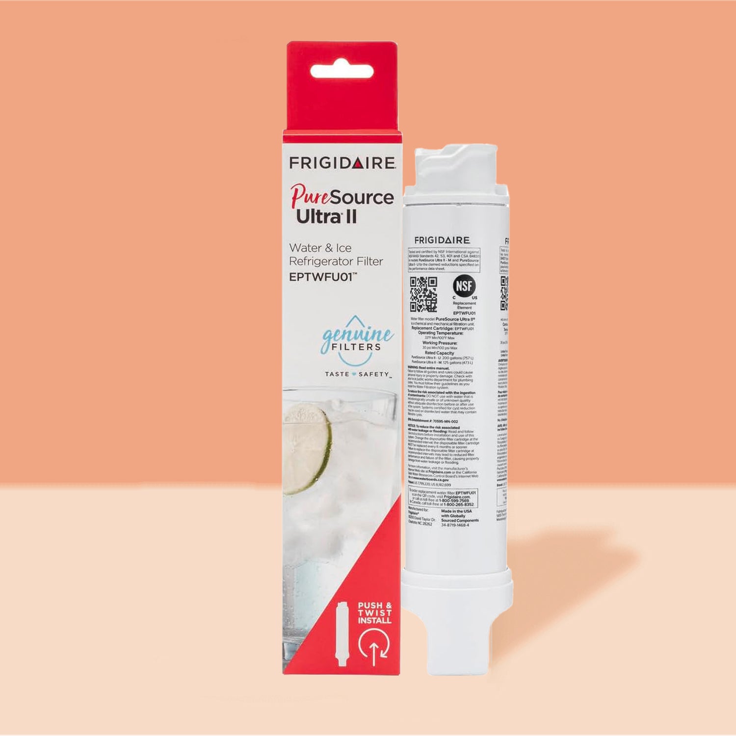 3-Pack Frigidaire EPTWFU01 Water Filter – PureSource Ultra II Refrigerator Water Filter Replacement Fridge Filter